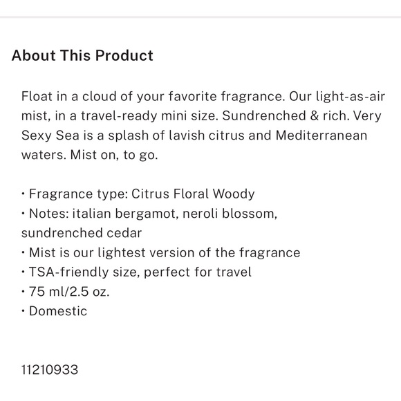 VS VERY SEXY SEA TRAVEL MIST NWT - Picture 2 of 2